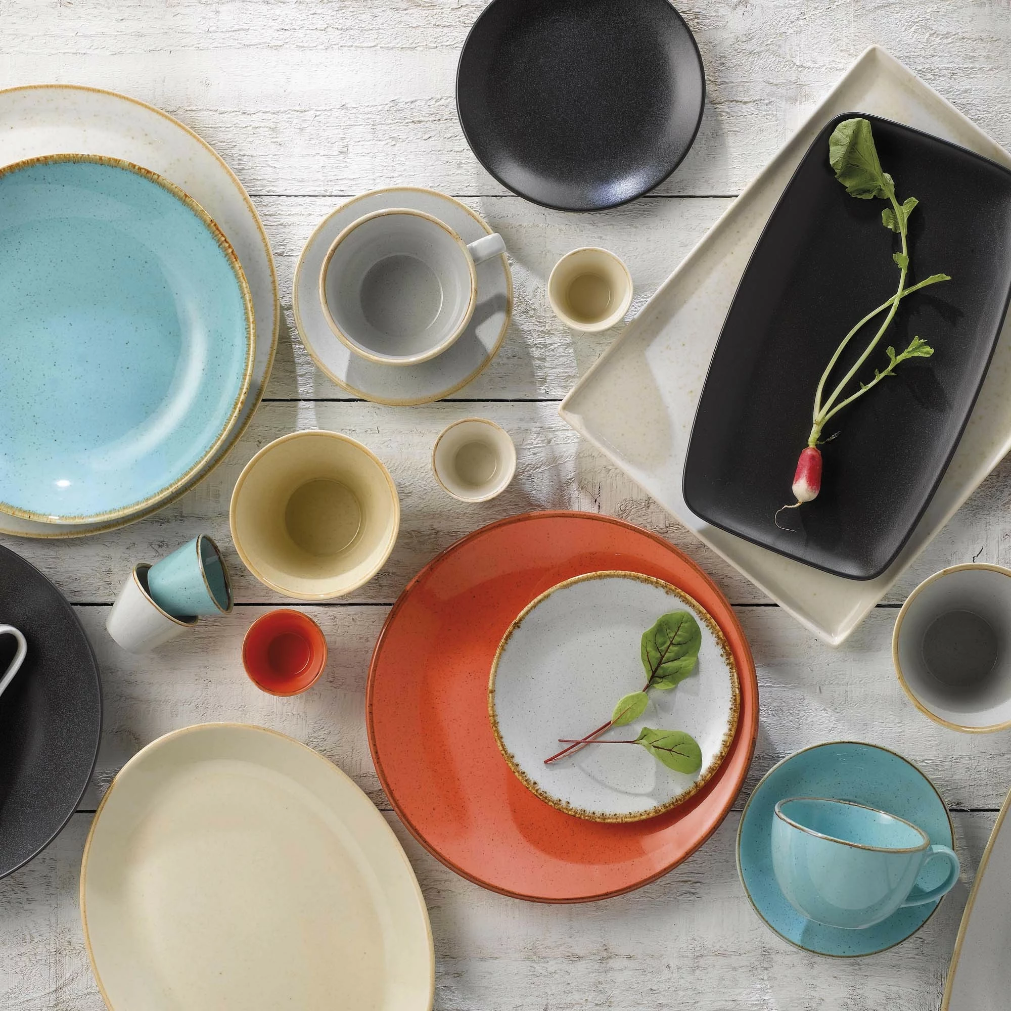 Tabaka drejtkëndore Porland Seasons Amber 350x260 mm, portokalli, set 6 copë