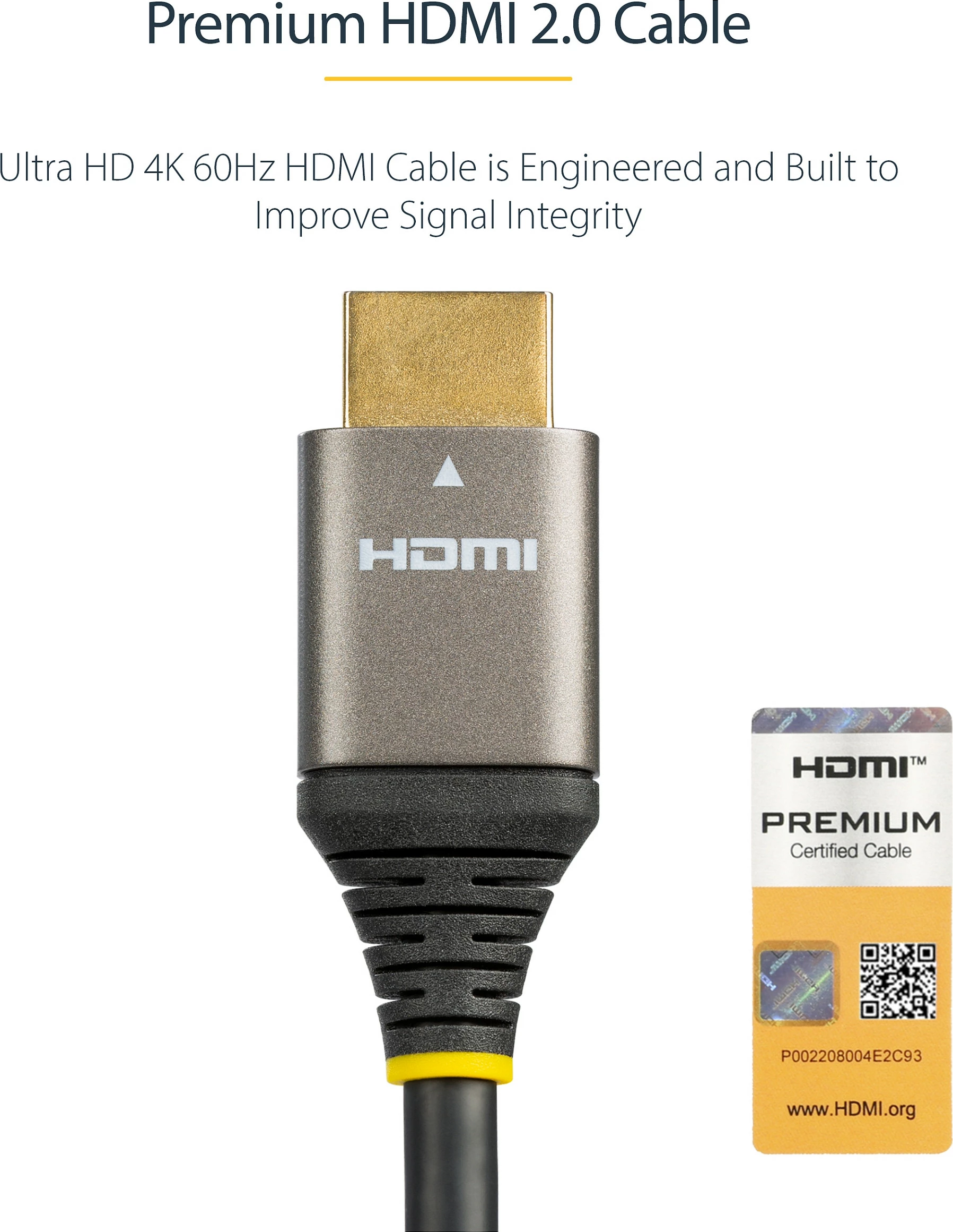 Kabllo HDMI StarTech HDMI 2.0b, 5 m, 4K 60Hz, 18 Gbps, HDR10, ARC, e zezë
