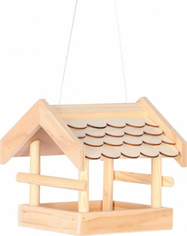 Ushqyes për zogj Garden&Fun 22x21.5x20 cm, dru natyral, për varëse