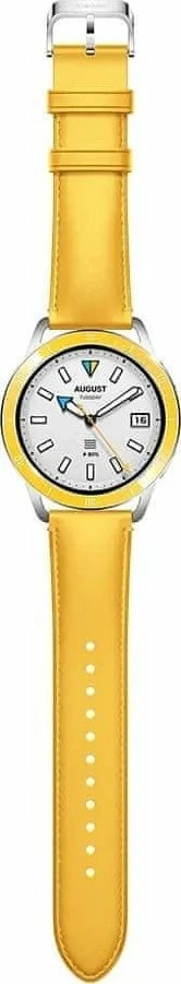 Rrip Smartwatch Xiaomi BHR7881GL, lëkurë eko, i rregullueshëm 135-205 mm, kompatibil me Watch S3/S1/S1 Pro/2/2 Pro, i verdhë krom 5