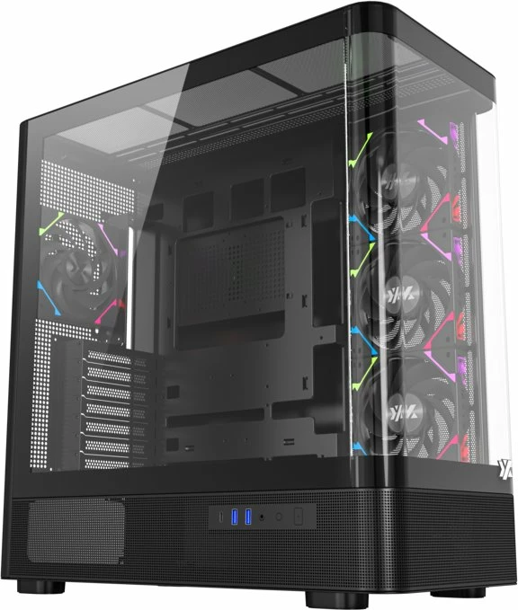 Kasë XYZ PC GEAR Quantum X-CS-QUANTUM-B Midi Tower ATX ARGB me xham të temperuar, e zezë