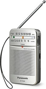 Radio portative Panasonic RF-P50DEG, AM/FM, 150 mW, 3.5 mm, argjendtë