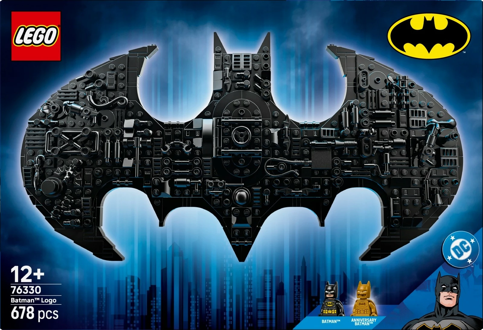 Set blloqe ndërtimi LEGO DC Batman 76330 Batman Logo, 678 copë, 12+, e zezë