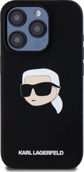Mbështjellës Karl Lagerfeld KLHMP15LSKHPPLK për iPhone 15 Pro 6.1", MagSafe, silikon/TPU, hardcase, e zezë