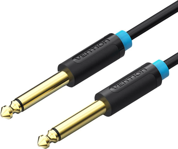 Kabllo audio Vention BAABI 3m, 6.35mm TS në 6.35mm TS, e zezë