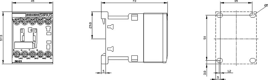 Kontaktor ndihmës Siemens SIRIUS 3RH21311AP00, 230VAC 50/60Hz, 3NO+1NC, lidhje me vida, S00