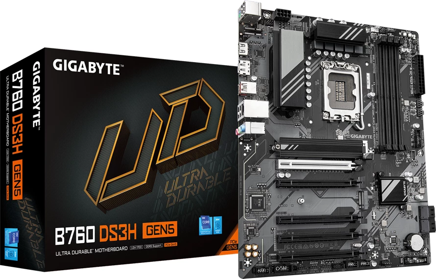 Pllakë amë GIGABYTE B760 DS3H GEN5, Intel B760, LGA1700, DDR5 4x, ATX