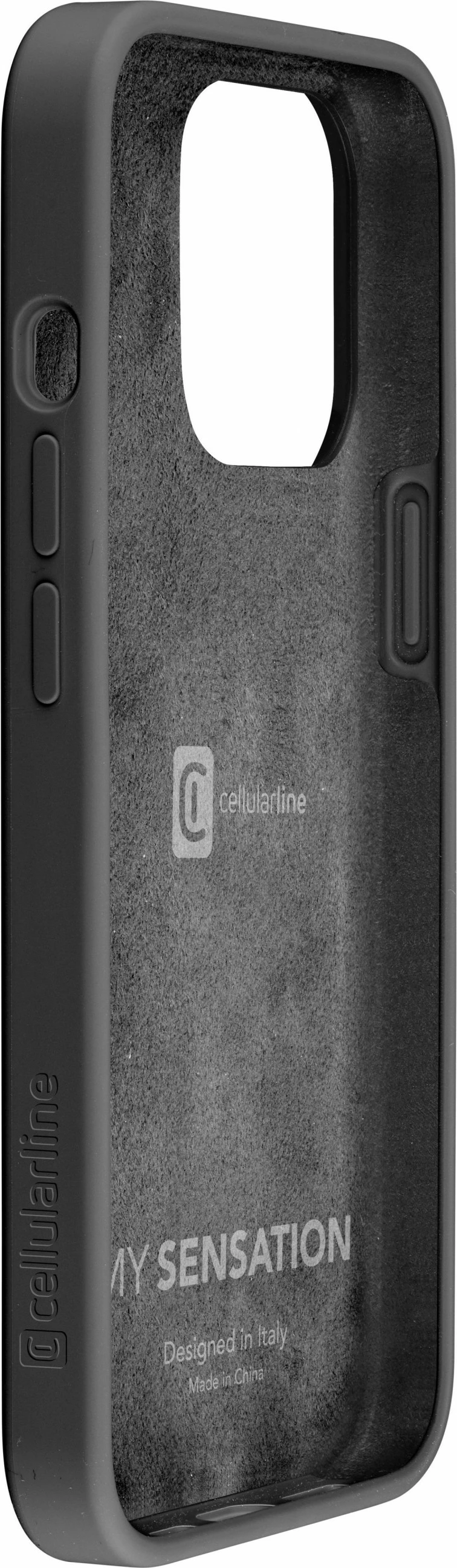 Mbështjellës Cellular Line Sensation për iPhone 16 Pro, e zezë