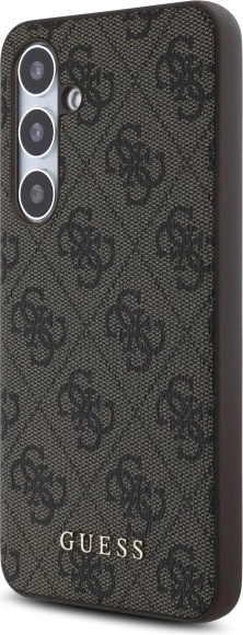 Mbështjellës Guess 4G Metal Gold Logo për Samsung Galaxy S24 FE S721, Kafe