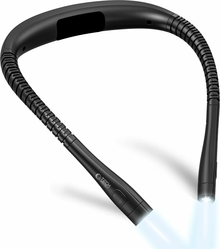 Llambë leximi për qafë Tech-Protect LL200, pa kabllo, USB-C, 1000mAh, 3 nivele/3 ngjyra drite, e zezë, set me kabllo