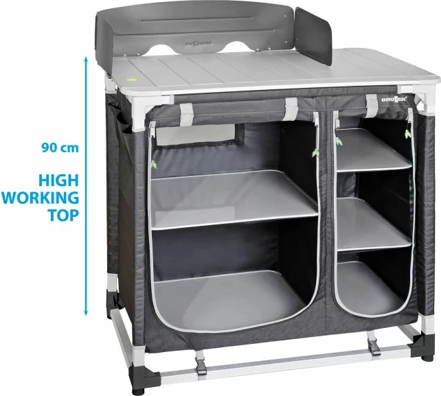 Kabinet kuzhine kampingu BRUNNER Azabache CT Square 0422085N.C03, i palosshëm, 85x52x90cm, 9kg, me çantë bartëse