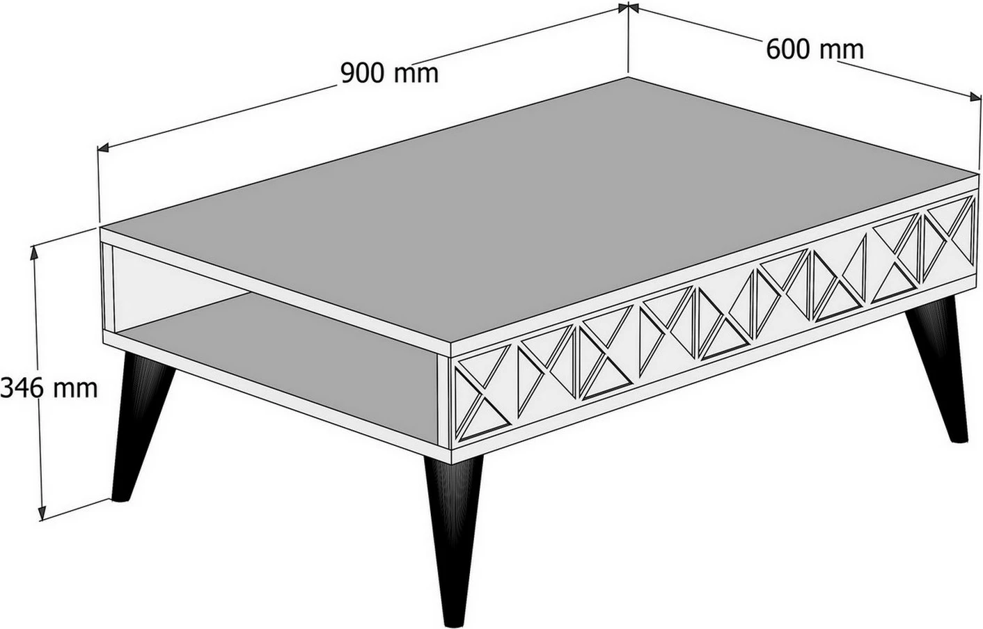 Tavolinë kafeje Hanah Home, Line, ngjyrë lisi