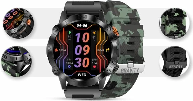 Smartwatch Gravity unisex, e zezë