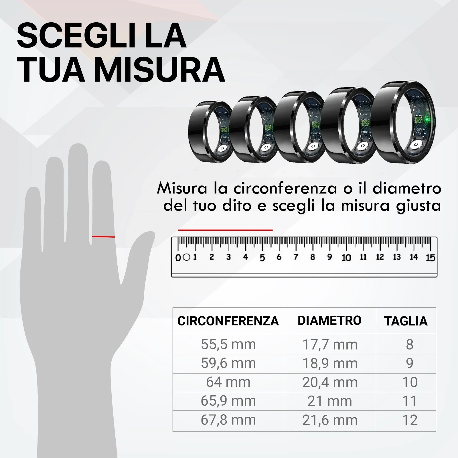 Unazë smart Techmade TM-NEXA-BK10 me kuti karikimi, e zezë