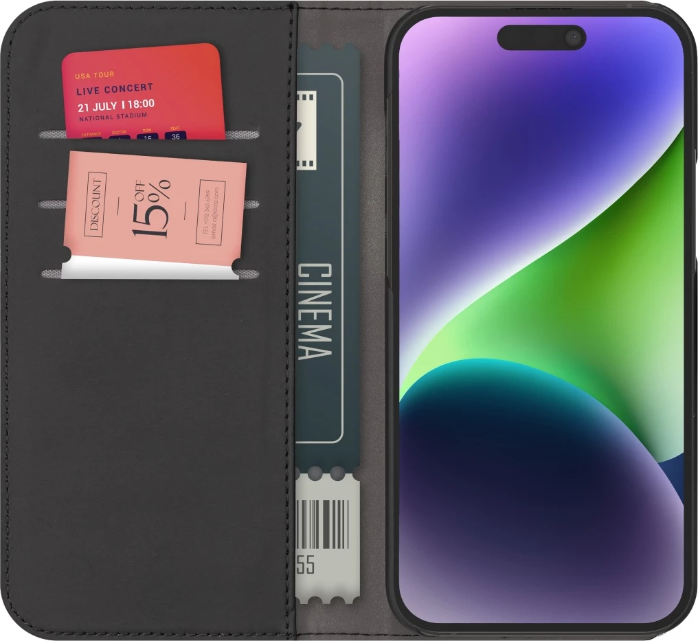 Mbështjellës portofol Puro Wallet Detachable MagSafe 2in1 për iPhone 15 Pro Max, lëkurë ekologjike, e zezë