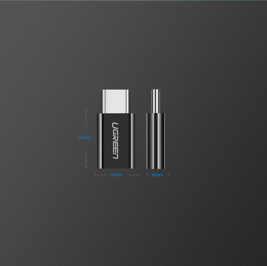 Adapter Ugreen micro USB në USB Type-C, i zi