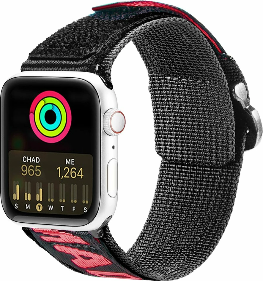 Rrip najloni për Apple Watch Dux Ducis Outdoor, 42/44/45/49mm, i zi dhe i kuq
