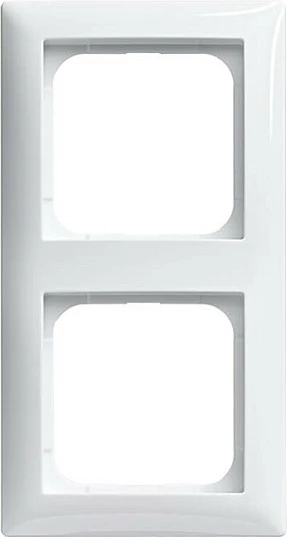 Kornizë dyfishe Busch-Jaeger 2CKA001725A1558, 2 module, IP20, e bardhë