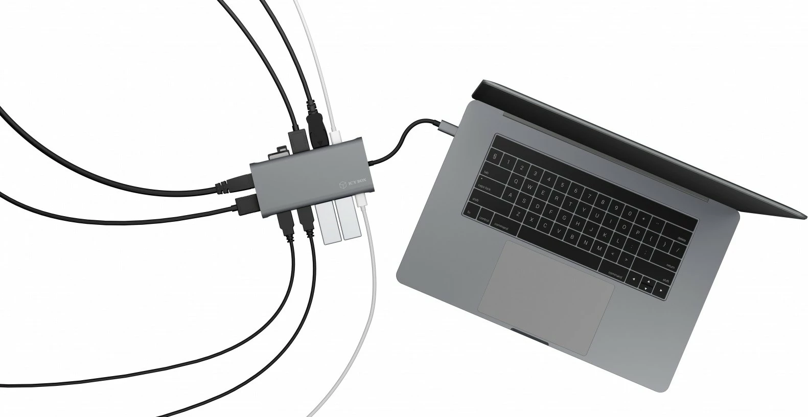 Stacion dokimi IcyBox IB-DK4050-CPD 12-në-1, anthracite/zi