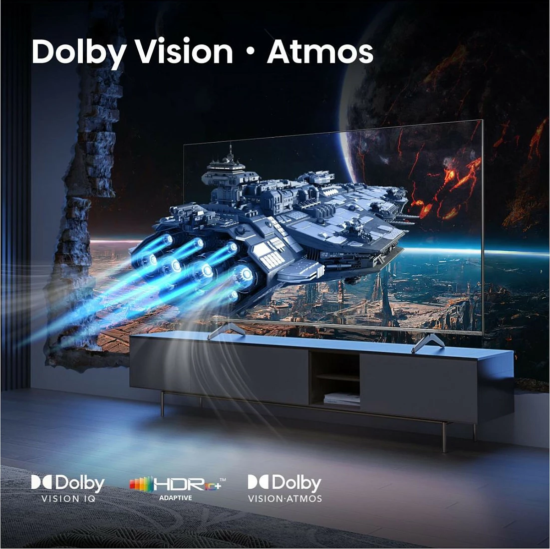 Smart TV Hisense 43E77Q PRO, 43", 4K QLED, 144Hz, Wi‑Fi, e zezë