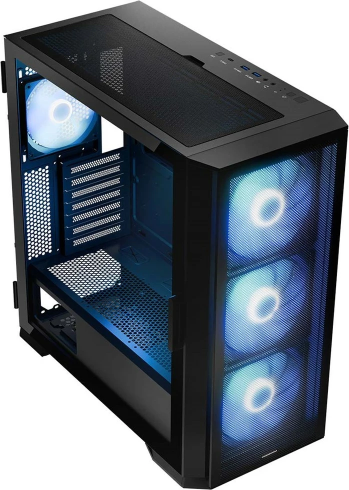 Kasë MODECOM HORIZON ARGB Flow MIDI USB 3.0 X 2 CYPE-C, e zezë