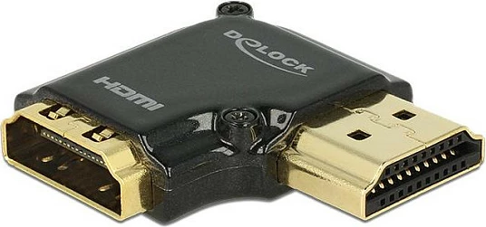 Adapter HDMI DeLOCK, 90° djathtas, F/M, 4K, i zi