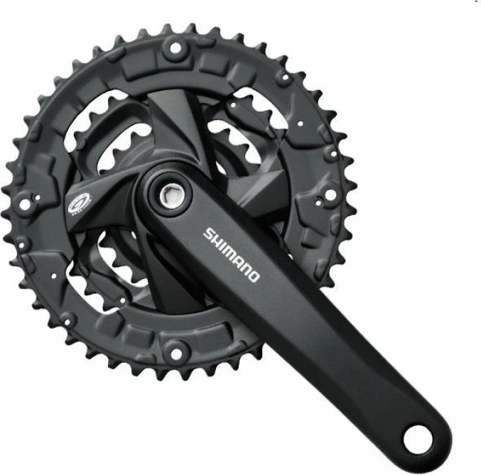 Crankset Shimano për biçikletë, i zi