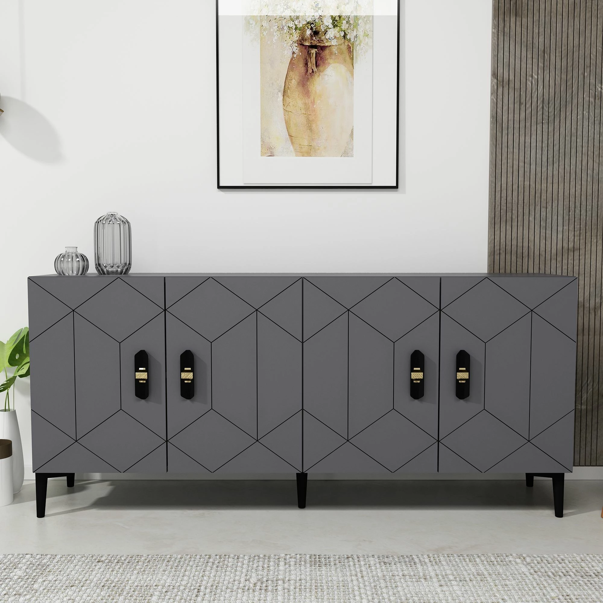 Konsol Skye Decor, ngjyrë antracit, Cross KB150