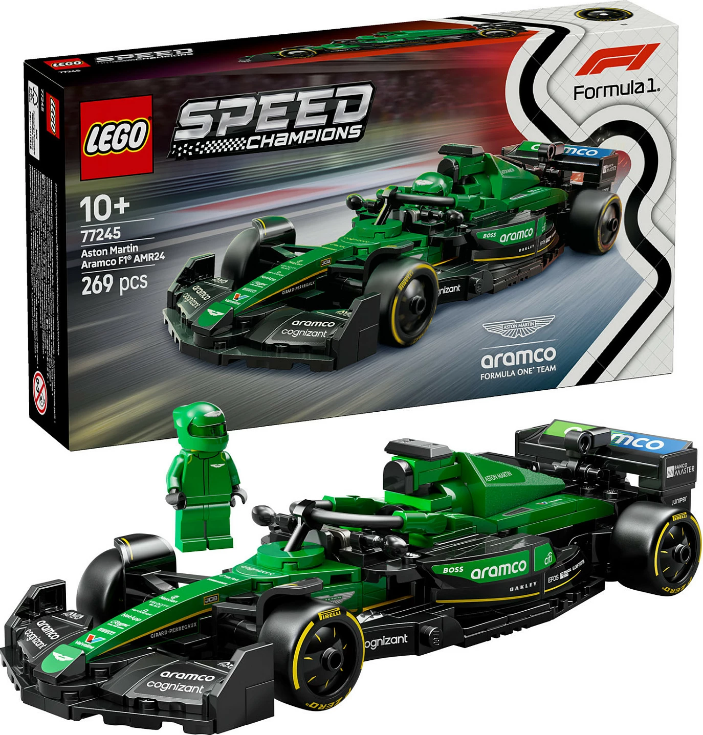 Set ndërtimi LEGO Aston Martin Aramco F1 AMR24, 269 pjesë, shumëngjyrësh