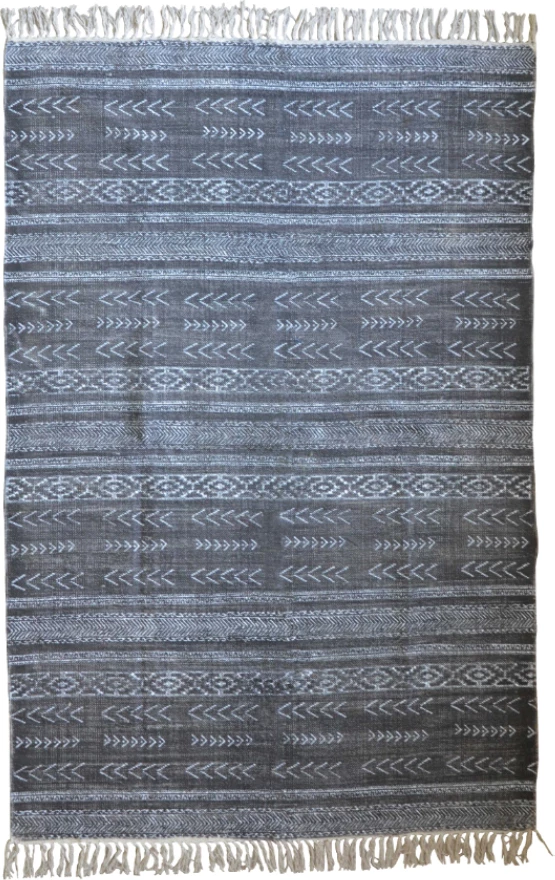 Qilim Teccati Dark, pambuk, ngjyrë e zezë, 120x190cm