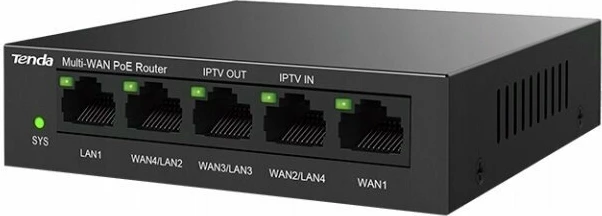 Router Tenda G0-5G-PoE Gigabit 5xLAN 1xWAN, PoE 4xPort, 128MB RAM 16MB Flash, i zi