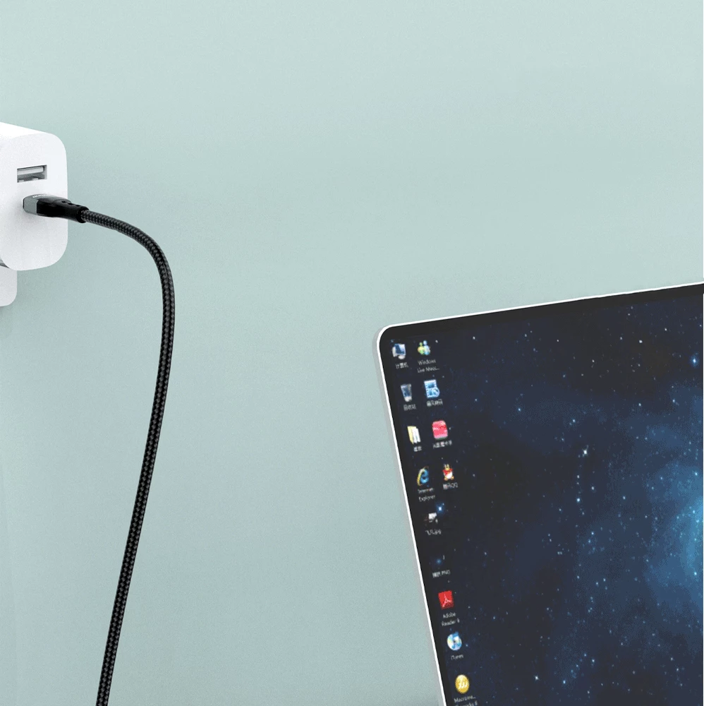 Kabllo USB Dudao L7Max, 1m, Power Delivery 66W, me ekran, e zezë