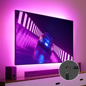 Dritë prapavije LED RGB për TV Govee Backlight 46-60\", 3 m, Bluetooth/USB, set 4 segmente