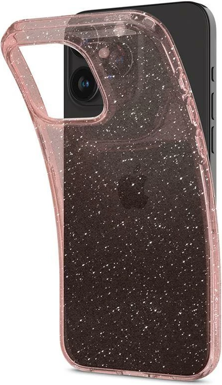 Mbështjellës Spigen Liquid Crystal Glitter për iPhone 15 Pro Max, Rozë/Transparent