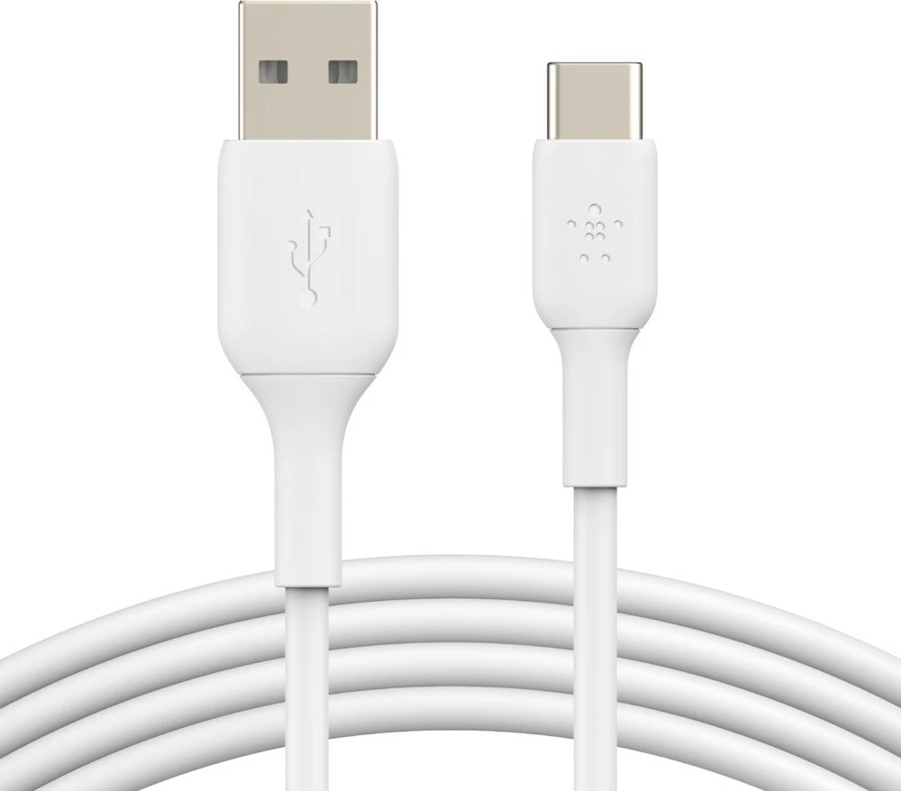 Kabllo Belkin CAB001BT2MWH, 2 m, USB A në USB C, Bardhë
