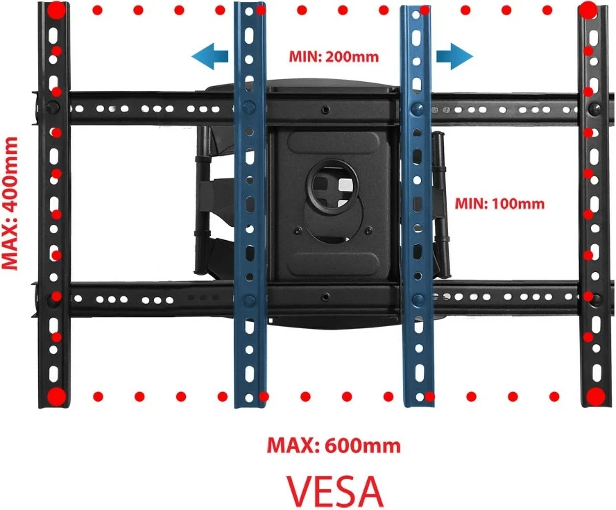 Mbajtës TV Esperanza ERW021, 2.16 m (85"), Metal, i Zi