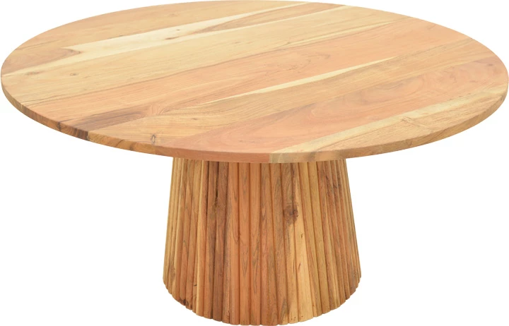 Tavolinë kafeje Canicule II, dru akacie i fortë, ngjyrë natyrale, D80x40cm