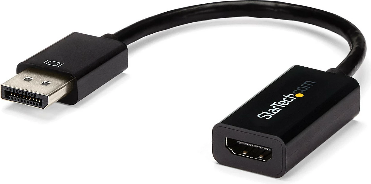 Adapter kabllo StarTech DP2HD4KS DisplayPort në HDMI, 4K 30Hz, 0.15m, i zi