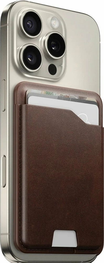Kuletë lëkure MagSafe Nomad Leather Mag Wallet me Apple Find My, 1-4 kartela, kafe