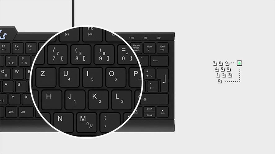 Tastierë KeySonic KSK-5010ELC, me kabllo, LED, QWERTZ, e zezë
