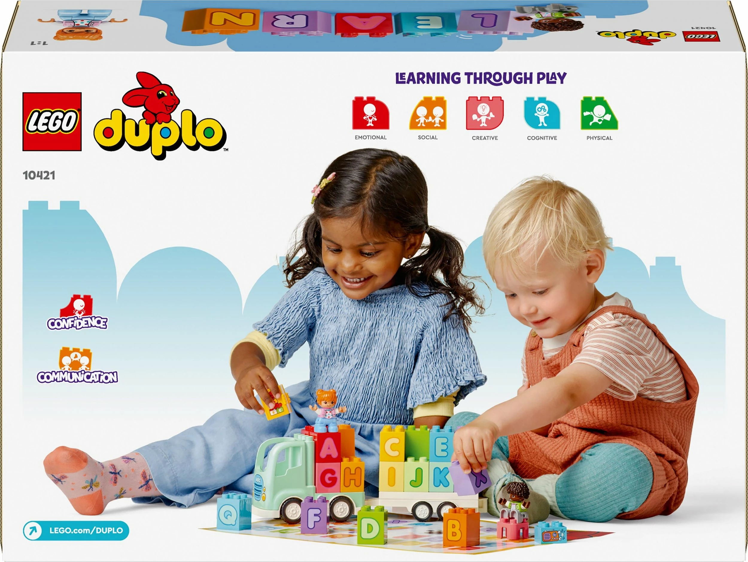 Set ndërtimi LEGO DUPLO Town Kamion me alfabet 10421, 36 copë, 2+ vjet, shumëngjyrësh