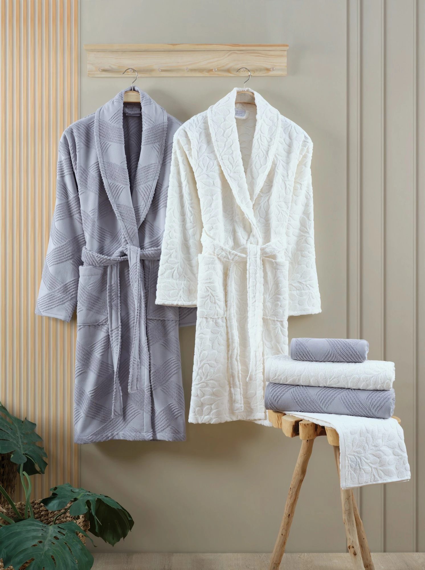 Set familjar për banjo Mijolnir, Benito, gri dhe krem