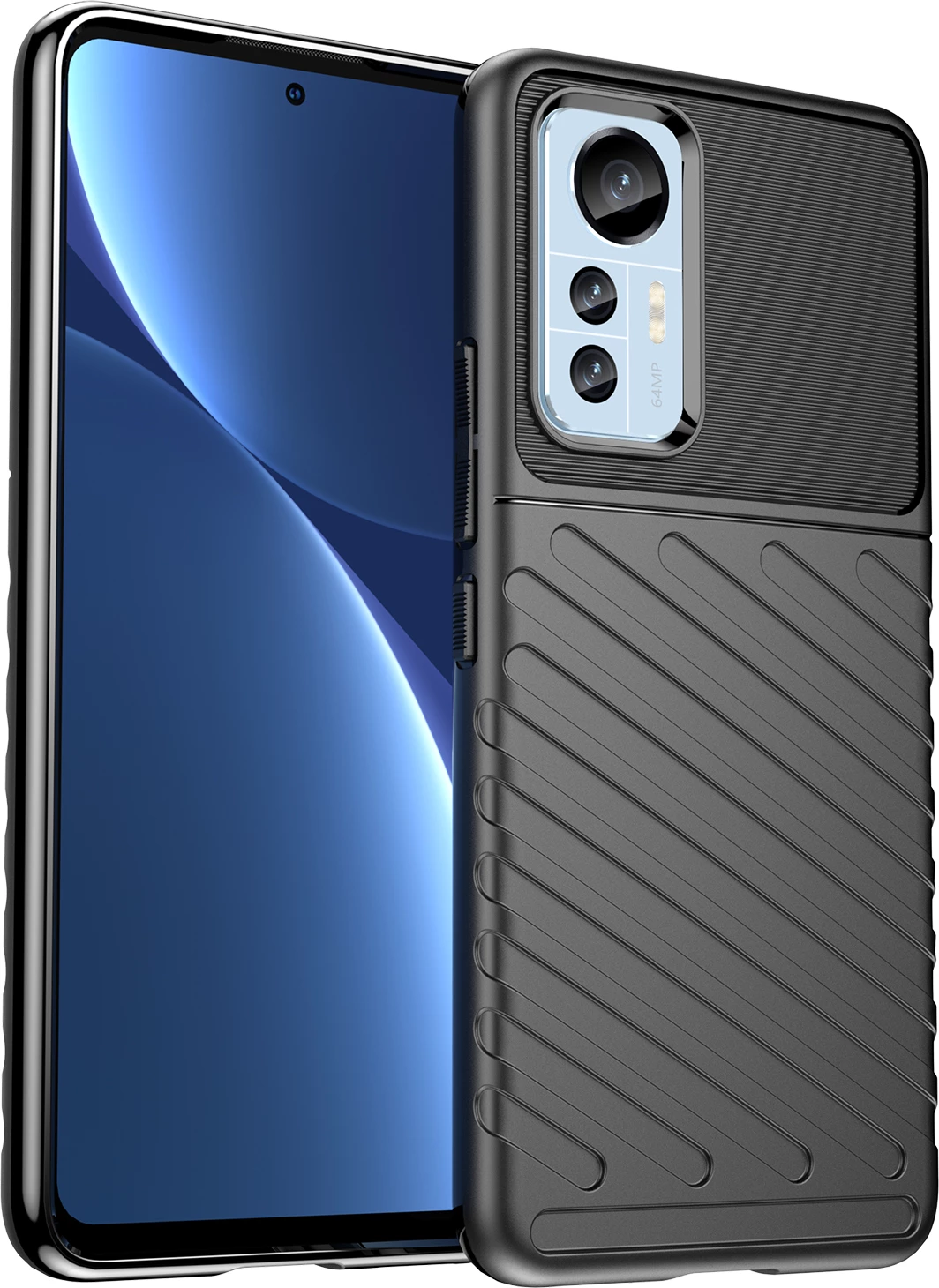 Mbështjellës Hurtel Thunder Case për Xiaomi 12 Lite, TPU, i zi