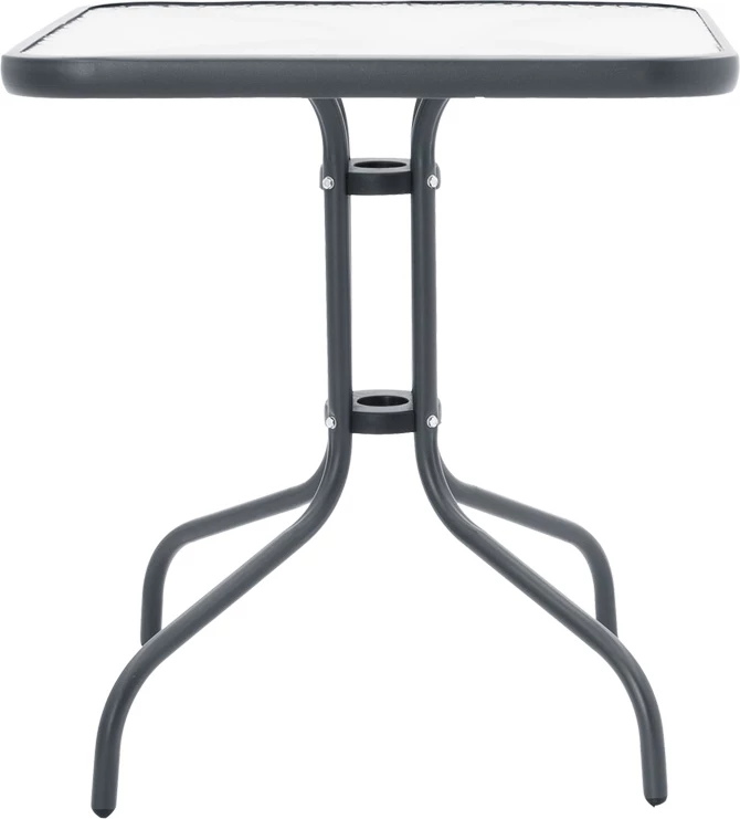 Tavolinë me karrige, metal-xham, pe rattan, ngjyrë natyrale, 70x70x70cm