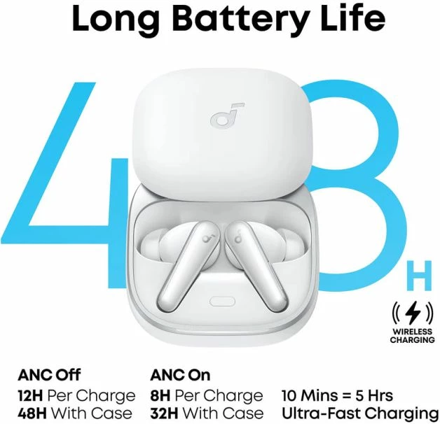 Kufje ANKER Soundcore Liberty 5 A3957G21, Bluetooth 5.4, ANC 3.0, Hi-Res/LDAC, IP55, të bardha