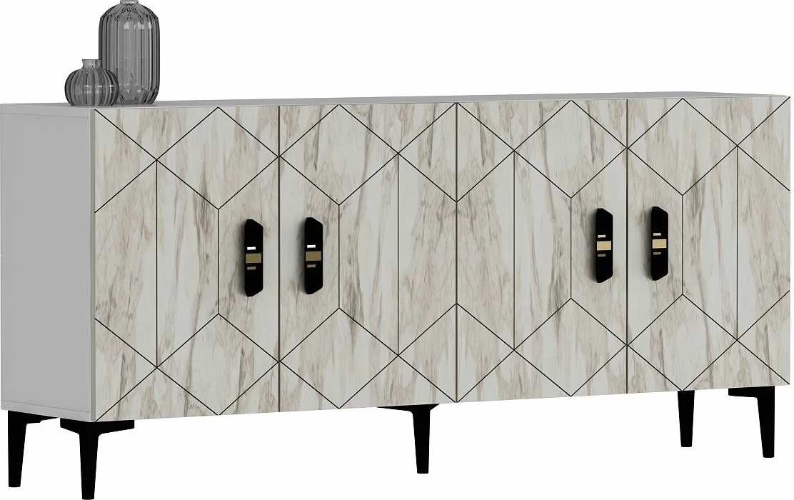 Konsol Skye Decor, Cross KB150, e bardhë, mermer Efes