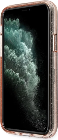 Mbështjellës Guess GUHCN65PCGLPI për iPhone 11 Pro Max, Glitter, Rozë