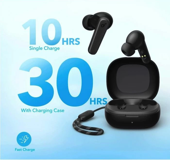 Kufje wireless ANKER Soundcore R50i Bluetooth 5.3, 30 orë, IPX5, të zeza