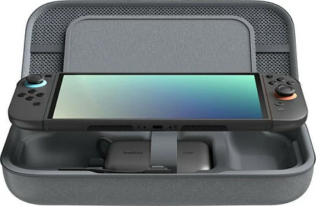 Mbështjellës udhëtimi Belkin ENA001hqCH-V2 për Nintendo Switch 2/Switch/OLED, me bateri të integrume, Charcoal