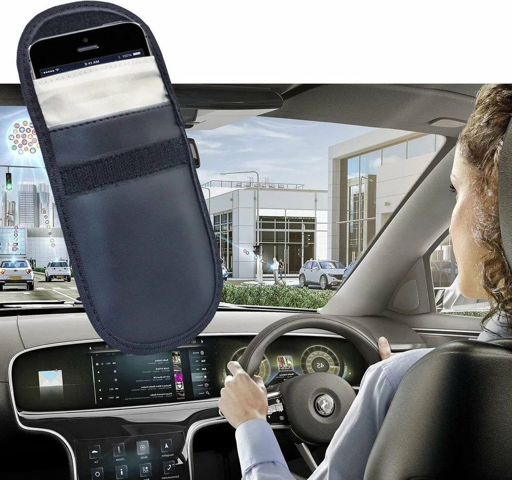 Mbështjellës kundër vjedhjes për çelësa makine Hurtel, Faraday Box, 14x10cm, i zi